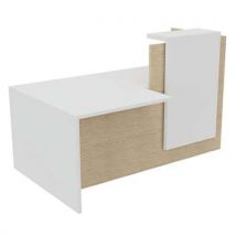 Buronomic - Mostr. Recep. L200 pmr fifty fifty blanco/roble lamin. Dcha.