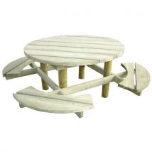 Procity - Conjunto de mesa y bancos (color grosella)