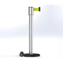 Beltrac - Poste storetrac anodizado cinta amar. Fluor. 6 m con ruedas