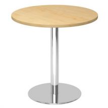 Hammerbacher - Mesa de reuniones redonda de 80 cm arce/cromada