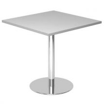 Hammerbacher - Mesa de reuniones cuadrada de 80x80 cm gris/cromada