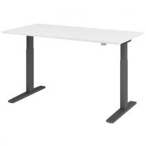 Hammerbacher - Escritorio eléctrico serie xmka de 160 cm blanco/antracita