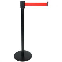 Manutan Expert - Poste negro con correa roja longitud 2 m