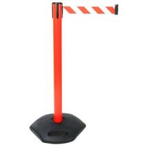 Manutan Expert - Kit base y poste de pvc con correa - rojo/blanco - 90 cm