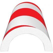 Protección semicircular grande de tubo - roja y blanca - Manutan
