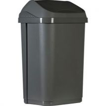 Probbax - Papelera con tapa basculante - 10 l - gris - probbax