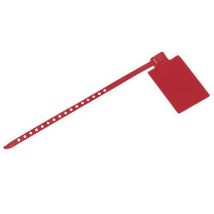 Polipropileno 48x65mm - Reciclable 100% - Etiqueta de Lazo Roja Ajustable y Reutilizable - CEP