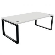 Buronomic - Escritorio dt 200x100 cm pie negro/blanco