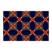 Alfombra de Entrada Retro Azul/Naranja 60x90 cm - Poliamida - Uso Moderado - Notrax