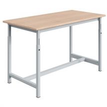 Sofame - Établi PTH 1500x750mm Gris Clair - Hauteur Réglable 764-1044mm - Charge 300kg - Acier