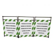 Barrière D'intervention Inox 3 Vantaux Travaux En Cours