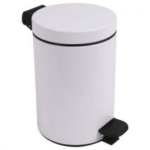 Prosper - Poubelle Salle de Bain Rétro 3L - Métal Blanc - Ouverture Pédale - Compacte et Élégante