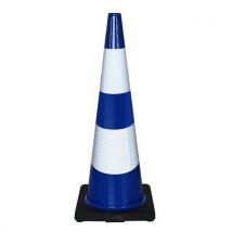 Cône De Balisage Lesté 90 Cm Avec Bandes De Classe 2 Bleu