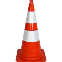 Viso - Cône de balisage avec bande réfléchissante - Hauteur 75cm - Orange - Lot de 10 - Sécurité chantier classe 1