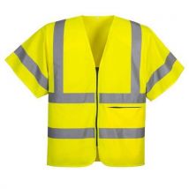 Gilet Zippé À Demi-manches M Jaune - Homme