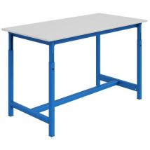 Sofame - Établi PTH L2000 Stratifié 30mm Mécanique Bleu - Charge 300kg - Hauteur Réglable 770-1050mm - Éco-responsable