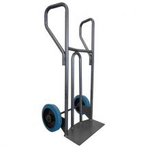 Diable Acier Incurvé 400 Kg Roues Caoutchouc Bleu