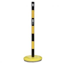 Poteau De Balisage Acier Noir/jaune À Chaine Avec Base
