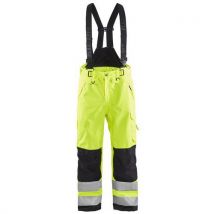 Pantalon À Bretelles Hardshell Jaune Fluo Noir D124 - Unisexe