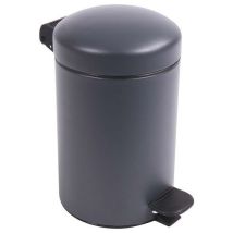 Prosper - Poubelle Salle de Bain Bohème 3L Anthracite - Métal Acier - Ouverture Pédale - Compacte et Élégante