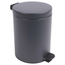 Prosper - Poubelle Salle de Bain Rétro 5L Anthracite - Métal Acier - Ouverture Pédale - Compacte et Élégante