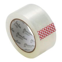 Manutan Expert - Ruban adhésif silencieux transparent polypropylène 48mm x 66m - 60 microns - Idéal milieu sec