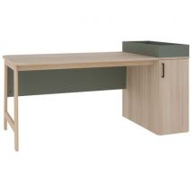 Bureau Blois 140x80 Cm Caisson Droite 1 Porte Vert /acacia