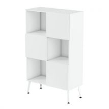 Rangement Haut Teni Lg.100 Cm 3 Portes Damier Blanc/blanc