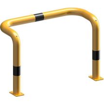 Schake - Arceau de protection double face - Jaune/Noir - 1000x650mm - Barrière permanente à visser pour extérieur
