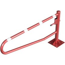 Schake - Barrière Pivotante Cheviller Serrure Profilé - 2000mm - Rouge/Blanc - 950mm Hauteur - Voirie