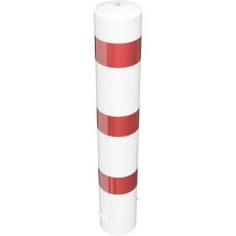 Schake - Borne stationnaire à visser - Blanc/Rouge - 1200 mm - Barrière permanente extérieure pour chantier