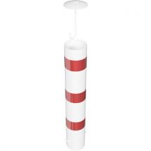 Borne Stationnaire À Bétonner Capuchon D'acier-blanc/rouge
