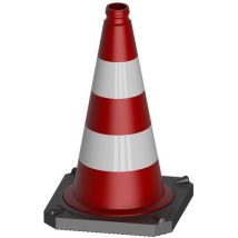 Schake - Cône de signalisation de sécurité - Rouge/Jaune - 500mm - Usage chantier - Visibilité accrue