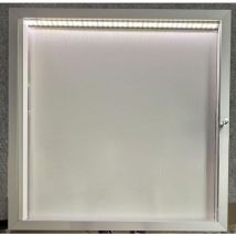 AME - Vitrine d'extérieur Magnétique 6 Feuilles Argent - Éclairage LED - 70x70cm - Intérieur/Extérieur