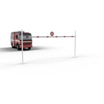 Schake - Barrière de limitation hauteur à bétonner - 2 poteaux 3m - Aluminium galvanisé - Réglable 1.8-2.8m