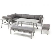 Ensemble Repas De Jardin En Aluminium Antalya-9 Places-gris