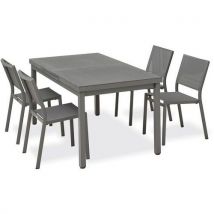 Ensemble Repas De Jardin Dania-4 Places-anthracite