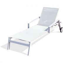 Bain De Soleil En Aluminium Et Toile Plastifiée-blanc