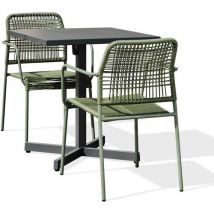 Ensemble Repas De Jardin En Acier Louise-2 Places-vert