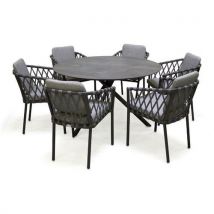 Ensemble Repas De Jardin Pilat-6 Places-anthracite