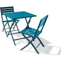 Ensemble Repas De Jardin Marius-2 Places-bleu Canard