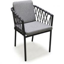 Fauteuil En Aluminium Et Corde-anthracite
