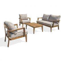 Salon De Jardin En Aluminium Effet Bois-4 Places-