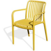 Fauteuil De Jardin Empilable En Polypropylène-jaune