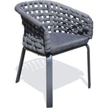 Fauteuil De Jardin En Corde Tissée Et Aluminium-anthracite