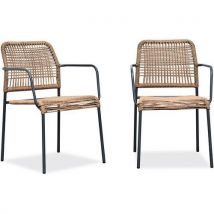 Fauteuil De Jardin En Corde Et Acier-anthracite