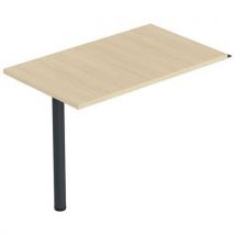 Retour Isia 100x60 Cm + 1 Pied Métal Chêne Clair/anthracite