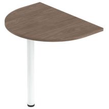 MBA - Extension Bureau Isia 1/2 Ronde Noyer/Blanc 60x80cm - 40% Recyclé - PEFC