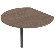 Extension Isia Ronde + 1 Pied Métal Noyer/anthracite