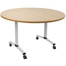 Table Pliante Axe Ronde Ø 120cm 9146 Hêtre/blanc
